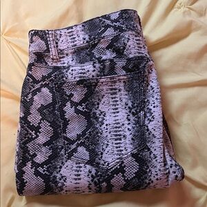 Tinseltown Black and White Snake Print Skinny Pants